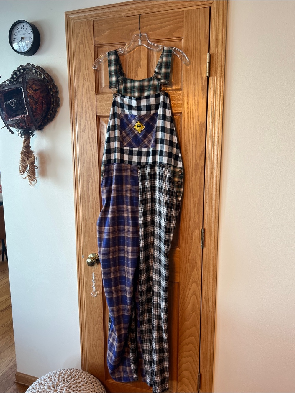 NEVER WON Skidz Plaid Overalls